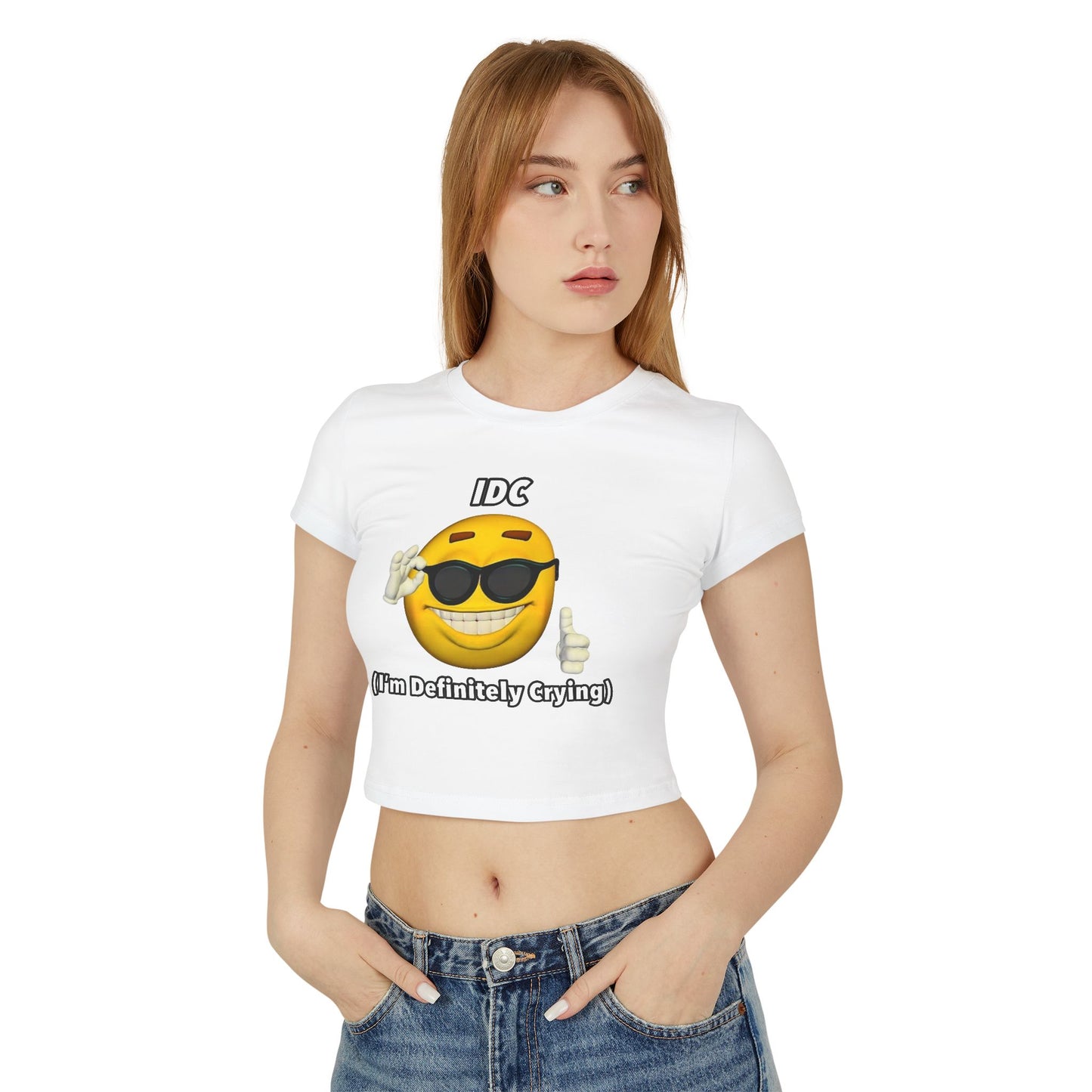Y2K Women Baby Tee - Im Definitely Crying