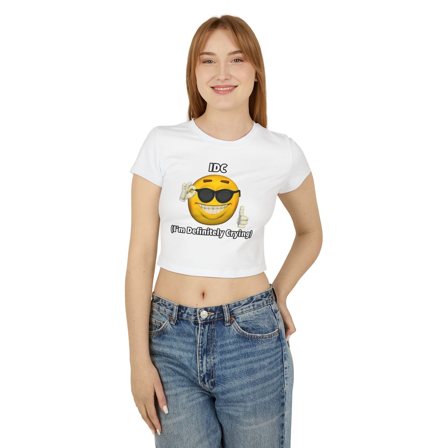 Y2K Women Baby Tee - Im Definitely Crying