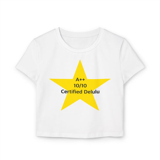 Y2K Women Baby Tee - Certified Delulu Design