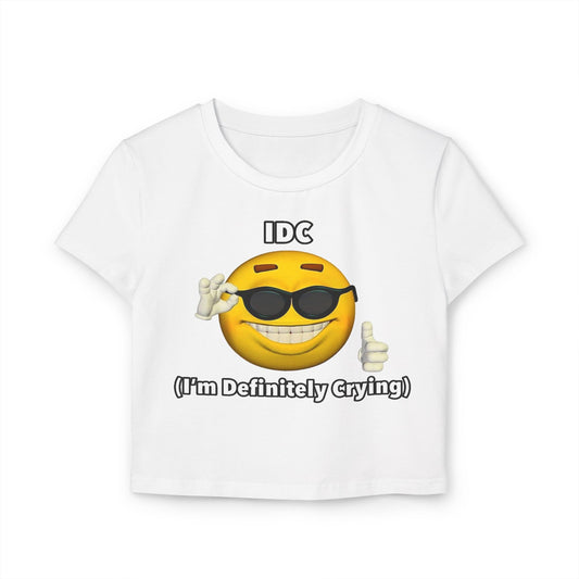 Y2K Women Baby Tee - Im Definitely Crying