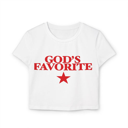Y2K Women Baby Tee - God's Favorite Design